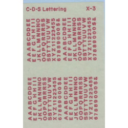 CDS DRY TRANSFER X-3 3/32" GOTHIC ALPHABET - RED