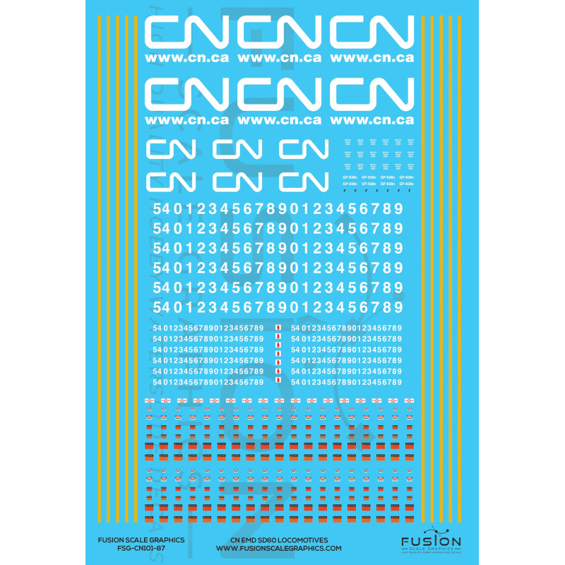 FUSION FSG-CN101-87 - CANADIAN NATIONAL SD60 DIESEL LOCOMOTIVES - HO SCALE