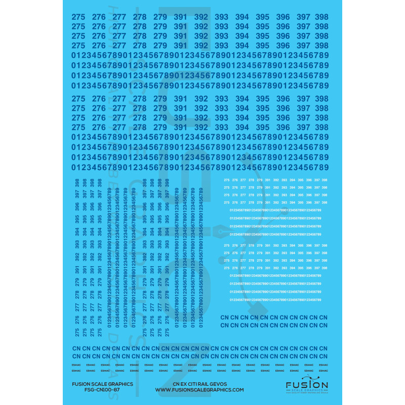 FUSION FSG-CN100-87 - CANADIAN NATIONAL DIESEL LOCOMOTIVE - EX-CITI ES44AC PATCH LETTERING - HO SCALE