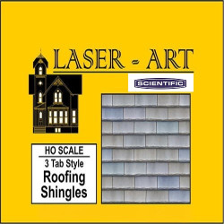 LASER-ART 41001 3 TAB ROOFING SHINGLES - HO SCALE