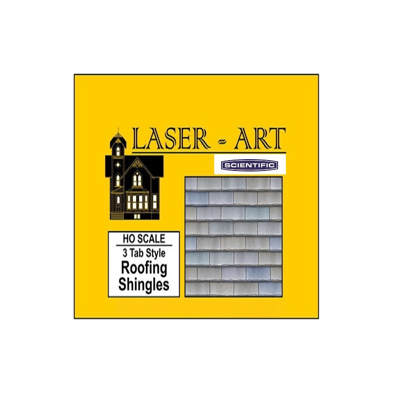 LASER-ART 41001 3 TAB ROOFING SHINGLES - HO SCALE