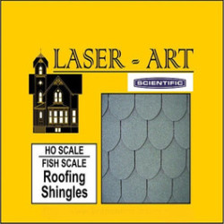 LASER-ART 41003 FISH SCALE ROOFING SHINGLES - HO SCALE