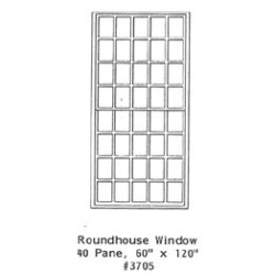 GRANDT LINE 3705A - ROUNDHOUSE WINDOW - 40 PANE - 60" x 120" - O SCALE