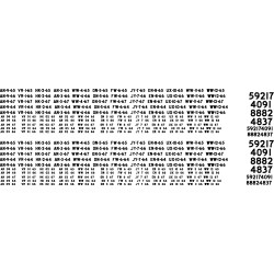 BLACK CAT DECAL - BC363 - CANADIAN PACIFIC REWEIGH DATES & LOCATIONS - 1965-1967 - WHITE LETTERING - HO SCALE