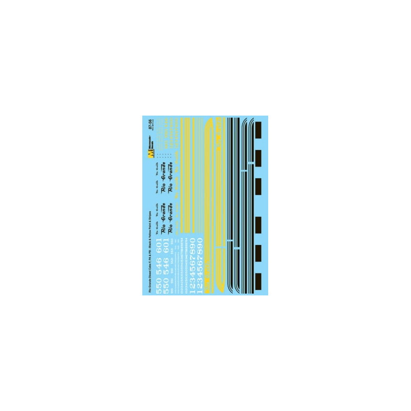 MICROSCALE DECAL 87-56 - DENVER & RIO GRANDE WESTERN DIESEL LOCOMOTIVES - HO SCALE