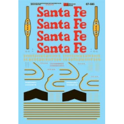 MICROSCALE DECAL 87-585 - SANTA FE  DIESEL LOCOMOTIVES - HO SCALE