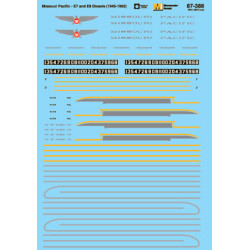MICROSCALE DECAL 87-388 - MISSOURI PACIFIC E7 & E8 DIESEL LOCOMOTIVES - HO SCALE