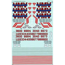 MICROSCALE DECAL 87-537 - VMV ENTERPRISES PADUCAHBILT LEASE DIESEL LOCOMOTIVES - HO SCALE