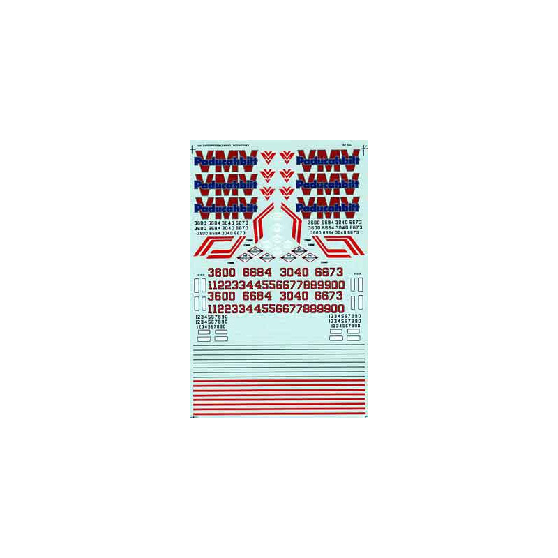 MICROSCALE DECAL 87-537 - VMV ENTERPRISES PADUCAHBILT LEASE DIESEL LOCOMOTIVES - HO SCALE