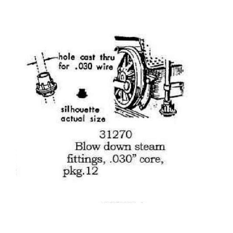 PSC 31270 - STEAM LOCOMOTIVE BLOW DOWN STEAM FITTINGS - HO SCALE