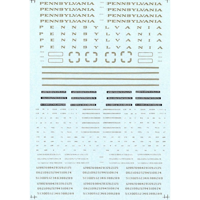 MICROSCALE DECAL 87-66OLD - PENNSYLVANIA STEAM LOCOMOTIVES - HO SCALE