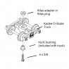 KADEE 755 - 2 RAIL A.S.F. A-3 RIDE-CONTROL METAL TRUCKS WITH 33" SMOOTH BACK METAL P48 WHEELS - O SCALE