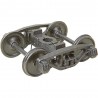 KADEE 756 - 2 RAIL AAR BETTENDORF STYLE METAL TRUCKS WITH 33" SMOOTH BACK METAL P48 WHEELS - O SCALE
