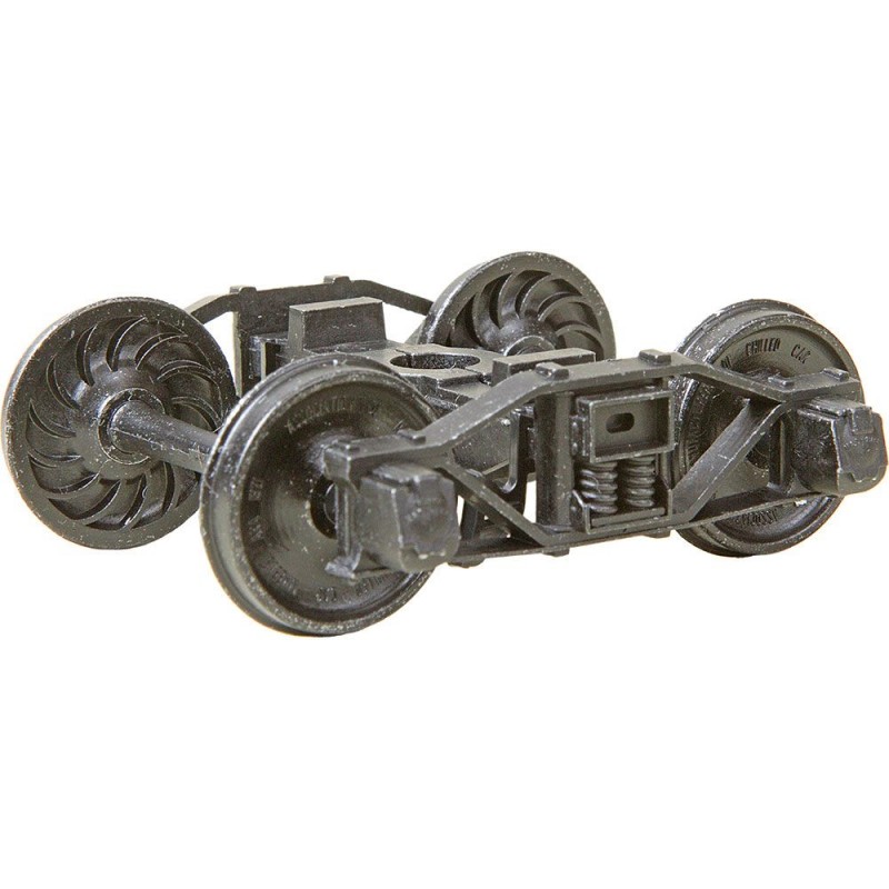 KADEE 757 - 2 RAIL ARCH BAR METAL TRUCKS WITH 33" RIBBED BACK METAL P48 WHEELS - O SCALE