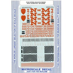 MICROSCALE DECAL 87-538NOS - NACIONALES de MEXICO DIESEL LOCOMOTIVES - HO SCALE