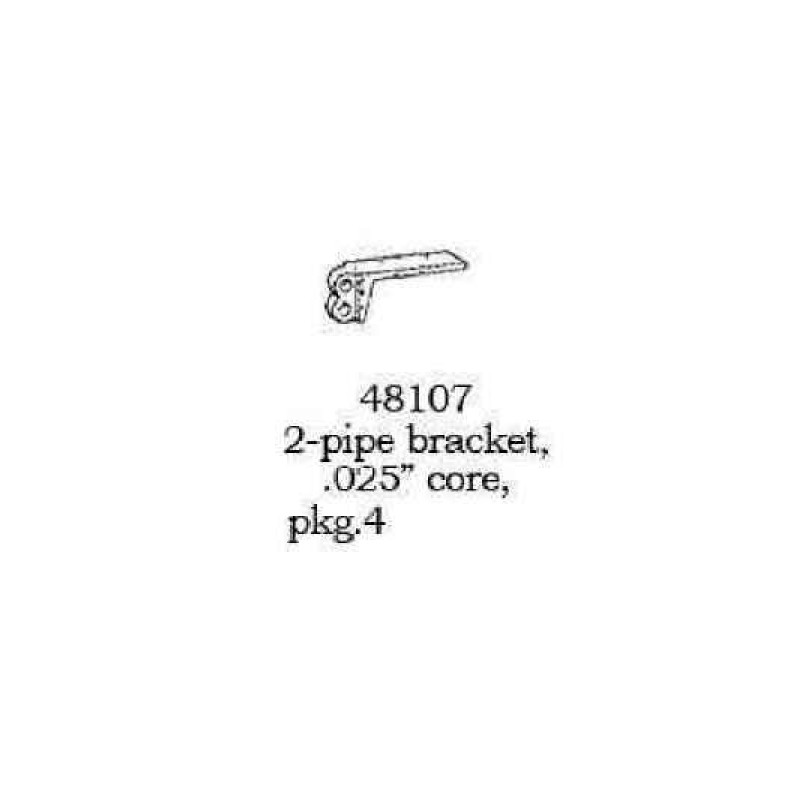 PSC 48107 - 2 PIPE BRACKET - CORED .025" - HO SCALE