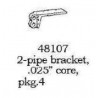 PSC 48107 - 2 PIPE BRACKET - CORED .025" - HO SCALE
