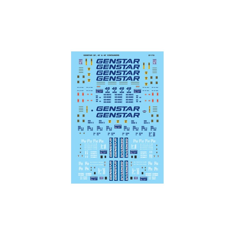 MICROSCALE DECAL 87-719 - GENSTAR CONTAINERS - HO SCALE