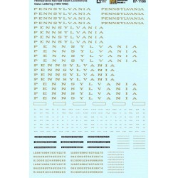 MICROSCALE DECAL 87-1166 - PENNSYLVANIA STEAM LOCOMOTIVES - HO SCALE