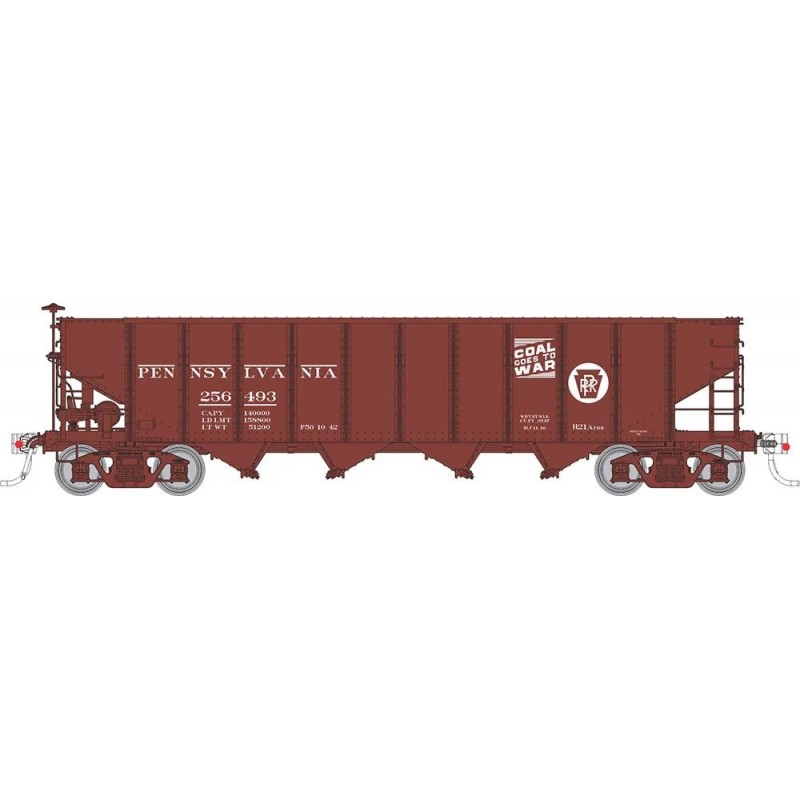 RAPIDO 178004 - PRR H21A 4 BAY HOPPER - COAL GOES TO WAR - HO SCALE