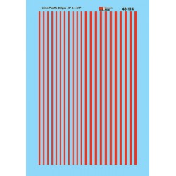 MICROSCALE DECAL 48-114 - UNION PACIFIC 3" AND 4-3/4" RED STRIPES FOR DIESELS AND PASSENGER CARS - O SCALE
