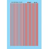 MICROSCALE DECAL 48-114 - UNION PACIFIC 3" AND 4-3/4" RED STRIPES FOR DIESELS AND PASSENGER CARS - O SCALE