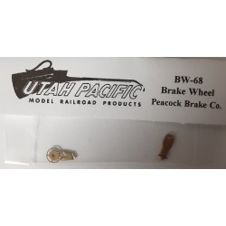 UTAH PACIFIC BW-68 - PEACOCK BRAKE WHEEL AND STAND - HO SCALE