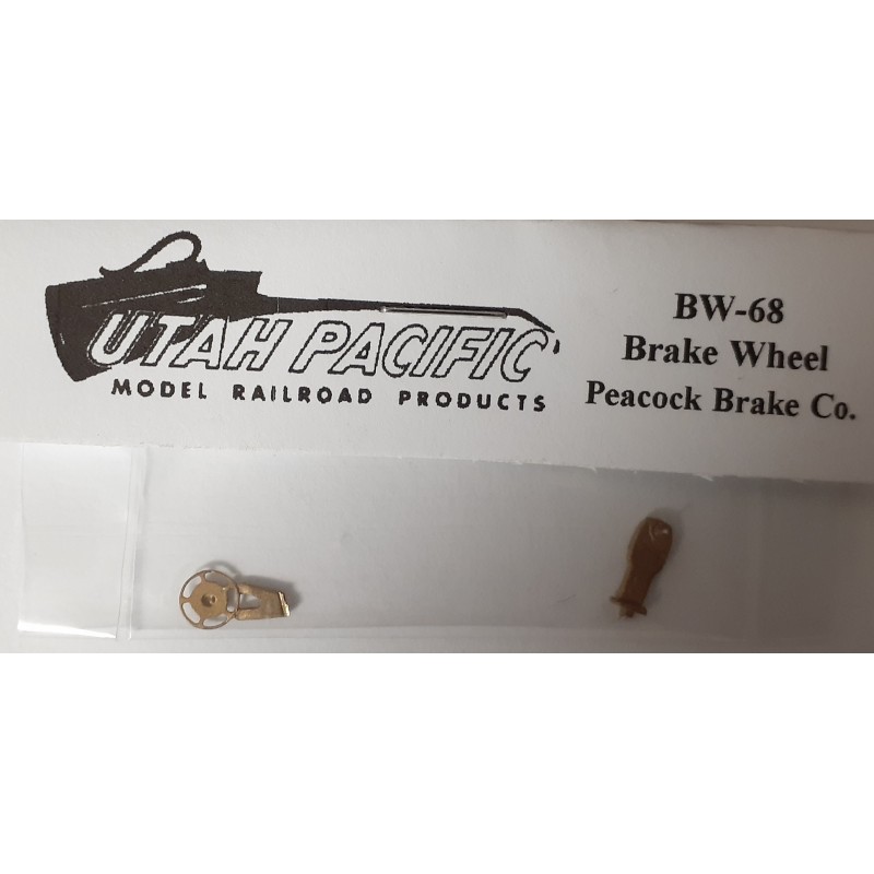 UTAH PACIFIC BW-68 - PEACOCK BRAKE WHEEL AND STAND - HO SCALE