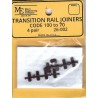 MICRO ENGINEERING 26-002 - CODE 100 TO 70 TRANSITION INSULATED RAIL JOINERS - HO SCALE