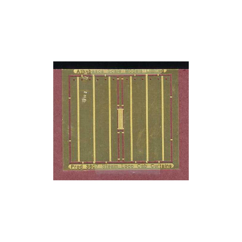ATHABASCA SCALE MODELS 3607 - CANADIAN STEAM LOCOMOTIVE CAB CURTAINS - HO SCALE