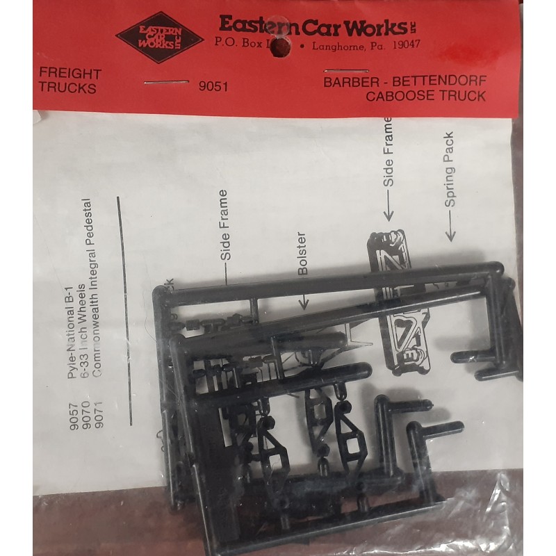 EASTERN CAR WORKS 9051 - BARBER-BETTENDORF CABOOSE TRUCK - HO SCALE