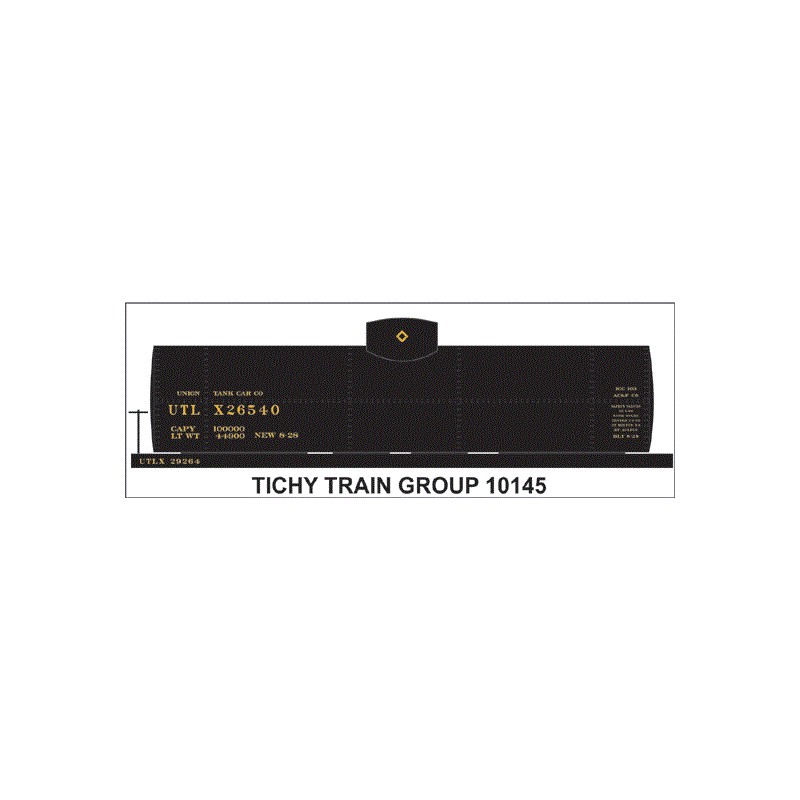 TICHY 10145 - 10,000 GALLON USRA TANK CAR DECAL - UTLX - HO SCALE