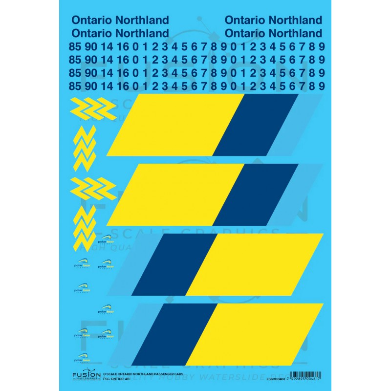 FUSION FSG-ONT100-48 - ONTARIO NORTHLAND PASSENGER CARS - O SCALE