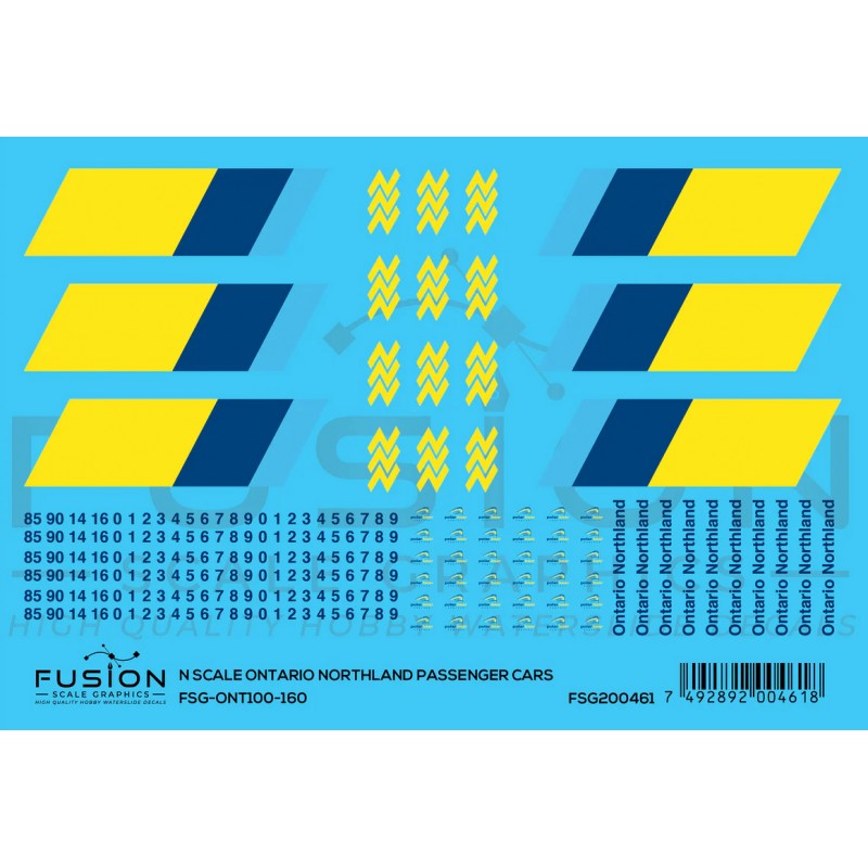 FUSION FSG-ONT100-160 - ONTARIO NORTHLAND PASSENGER CARS - N SCALE