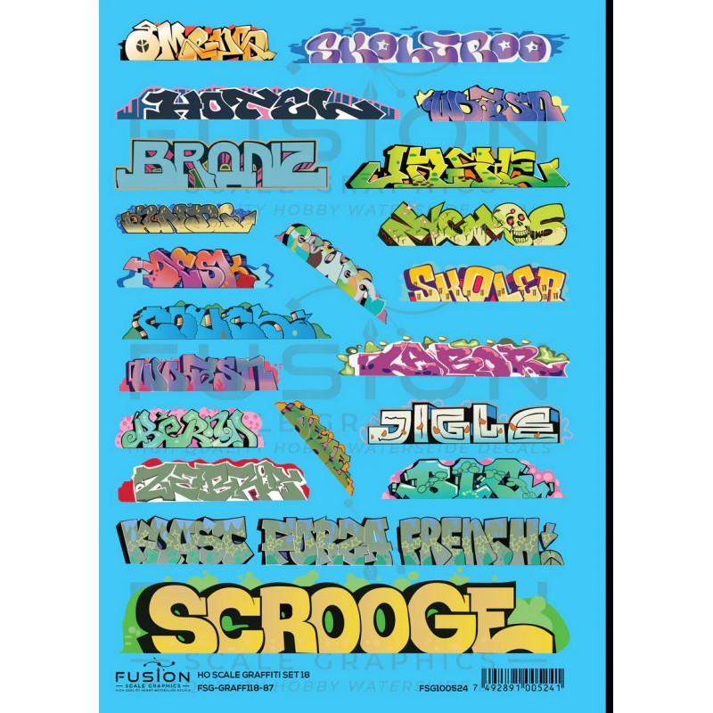 FUSION FSG-GRAFF118-87 - GRAFFITI SET 18 - HO SCALE