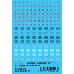 FUSION FSG-ACC143-87 - HOPPER CAR DO NOT HAMMER WARNING - HO SCALE