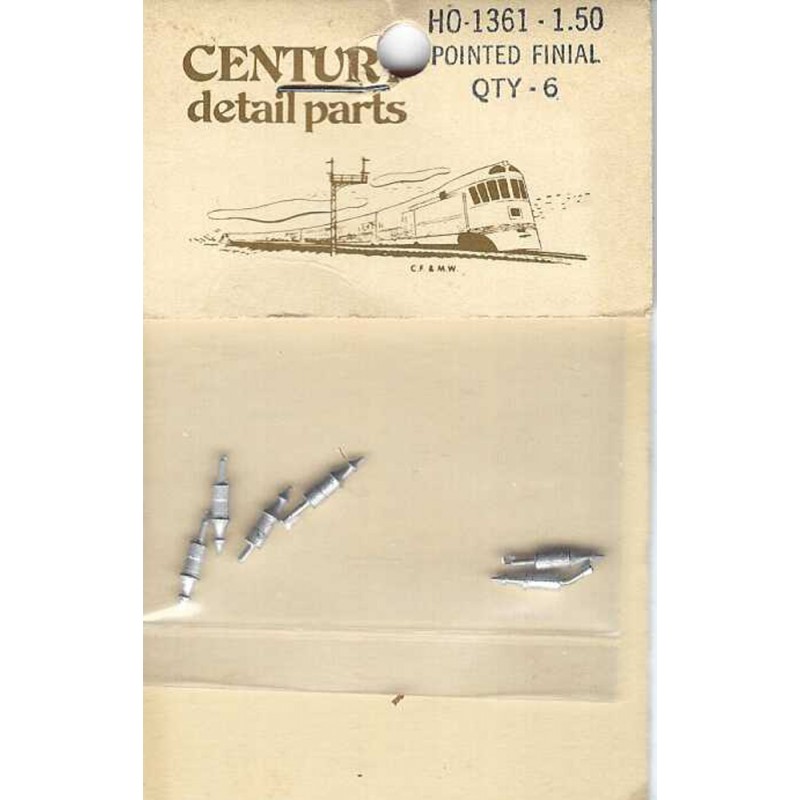 CENTURY DETAIL PARTS - POINTED FINIAL - HO SCALE