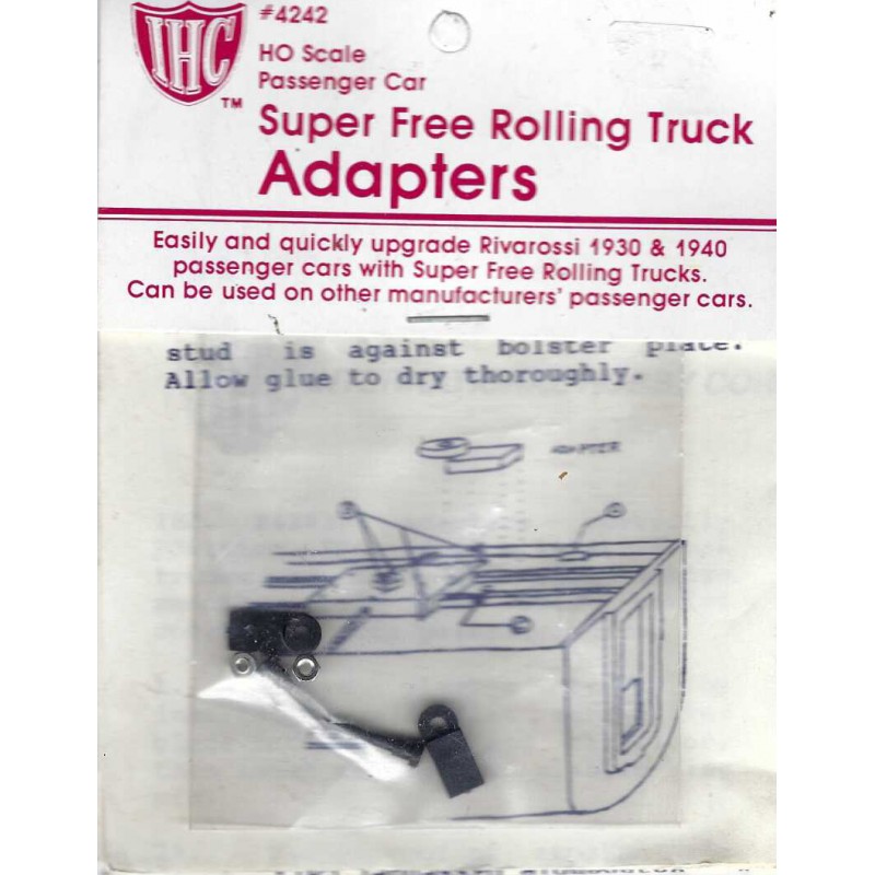 IHC 4242 - PASSENGER CAR SUPER FREE ROLLING TRUCK ADAPTERS - HO SCALE
