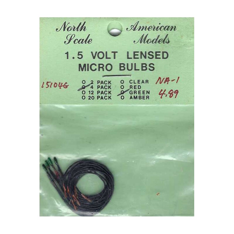 NASM - 1.5 VOLT LENSED MICRO BULBS - GREEN
