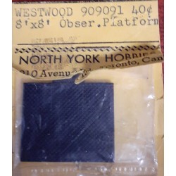 WESTWOOD 909091 - PASSENGER CAR - OBSERVATION 8' x 8' PLATFORM - HO SCALE