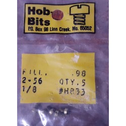 WOODLAND HOB-BITS H833 - BRASS FILLISTER HEAD SCREWS - 2-56 x 1/8"