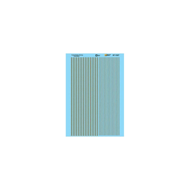 MICROSCALE DECAL 87-1527 - CAUTION/SAFETY STRIPING YELLOW/BLACK - HO SCALE