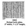 PSC 3663 - BRASS ETCHED PLANK WITH GRAIN  - DOUBLE SIDED - .025" THICK - .123" BETWEEN LINES - HO SCALE