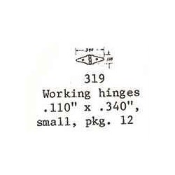 PSC 319 - WORKING HINGES - .110" x .340" - HO SCALE