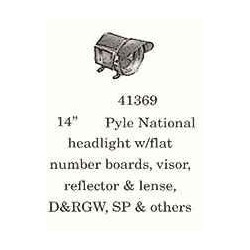 PSC 41369 - STEAM LOCOMOTIVE PYLE NATIONAL HEADLIGHT WITH VISOR AND FLAT NUMBERBOARDS - O SCALE