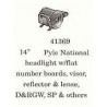 PSC 41369 - STEAM LOCOMOTIVE PYLE NATIONAL HEADLIGHT WITH VISOR AND FLAT NUMBERBOARDS - O SCALE