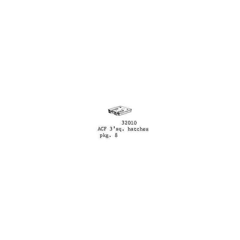PSC 32010 - COVERED HOPPER ROOF HATCHES - SQUARE - HO SCALE