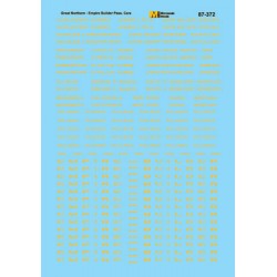 MICROSCALE DECAL 87-372NOS - GREAT NORTHERN EMPIRE BUILDER PASSENGER CARS - HO SCALE