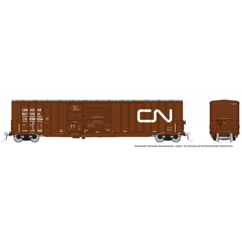 RAPIDO 193003 - TRENTON WORKS 6348cuft 60' BOXCAR - CANADIAN NATIONAL - 2005+ - HO SCALE