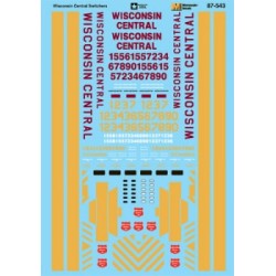 MICROSCALE DECAL 87-543 - WISCONSIN CENTRAL DIESEL LOCOMOTIVES - HO SCALE